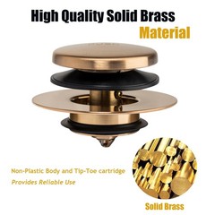 Champagne Bronze Universal Tub Drain Tip Toe Tub Conversion Kit Assembly, Art&hellip;