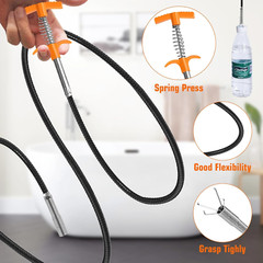 New Upgrade 35 Inch Drain Snake Hair Drain Clog Remover Tool &ndash; Sink Drain Cleane
