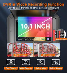 1080P Sewer Camera with Locator, 100ft Cable, 10.1&Prime; Touch-Screen, 12 LEDs