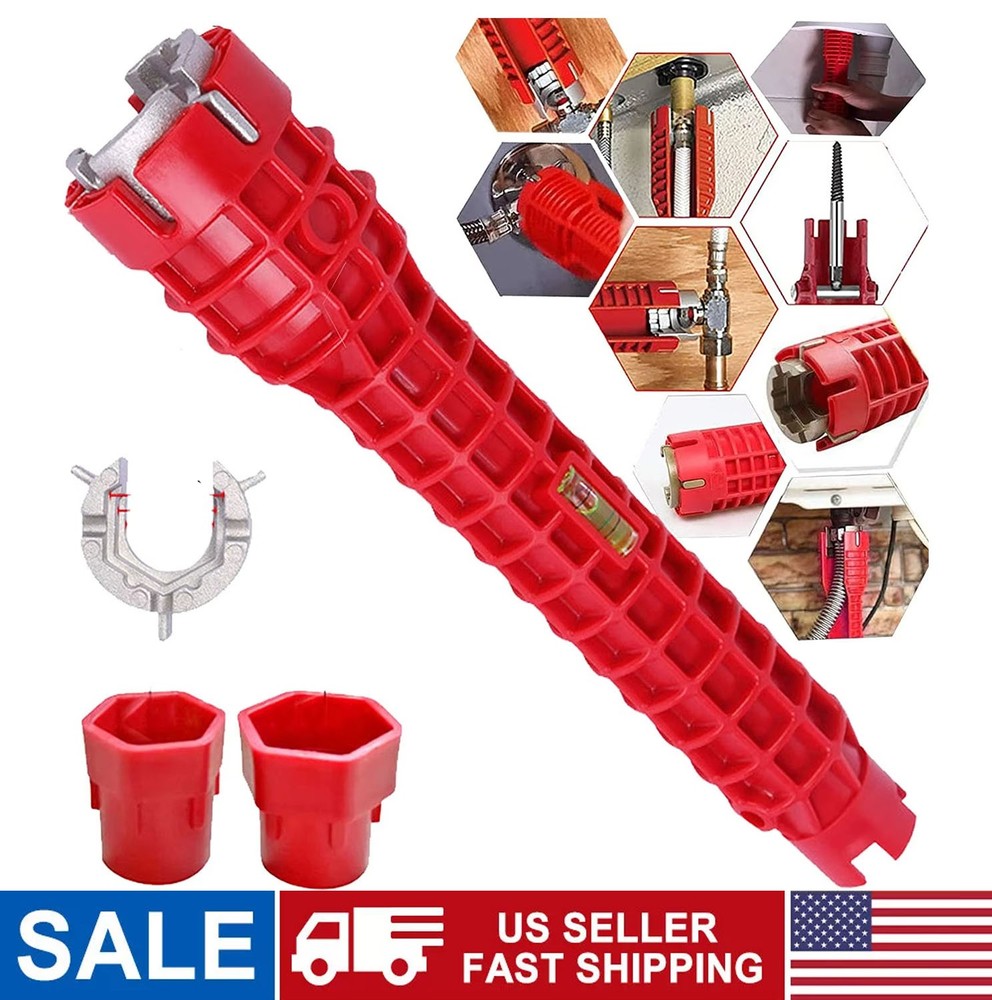 5 in 1 Faucet Sink Installer Home Multi Tool Pipe Wrench For Plumbers Homeowners