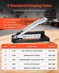 Heavy Duty Ferrule Hose Crimper, Standard Bench Hose Crimping Tool with 100Pcs F