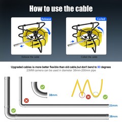 7inch Sewer Pipe Inspection Camera Drain Sewer Pipeline Industrial Endoscope 20m