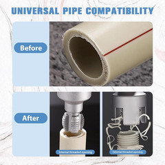 2-Piece Pipe Threading Tool Set &ndash; 1/2&Prime; & 3/4&Prime; Internal & External Threader Di&hellip;