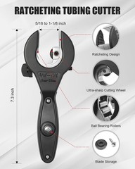 12 Pcs Heavy-Duty Ratcheting Pipe Cutter Kit for Copper & PVC, Compact Tubing Cu