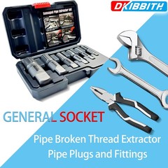 6-Piece Heavy Duty Pipe Extractor Set, Steel Tools for Removing Damaged Pipes &