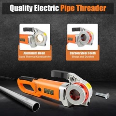 Handheld Electric Pipe Threader Threading Machine W/6 Pipe Cutter 1/2&Prime; &ndash; 2&Prime; USA