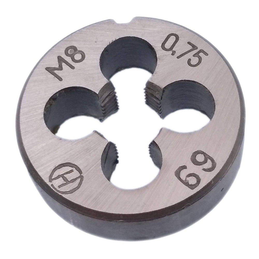 HSS M8x0.75mm Pitch Metric Die Right Hand Thread Machining Tool Hardware