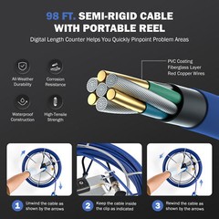 7&Prime; Sewer Camera 100ft/30m Self-Leveling Drain Camera w 512Hz Transmitter Counter