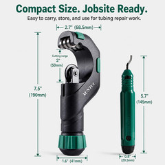 Copper Pipe Cutter, 3/16&Prime;-2&Prime; OD Tubing Cutter Kit | Cuts 3/16&Prime;-2&Prime;, Dark Green