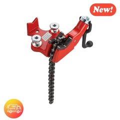 Mophorn Chain Pipe Vise, 1/8‑5 Capacity, Heavy‑Duty Cast Iron, Crank Handle