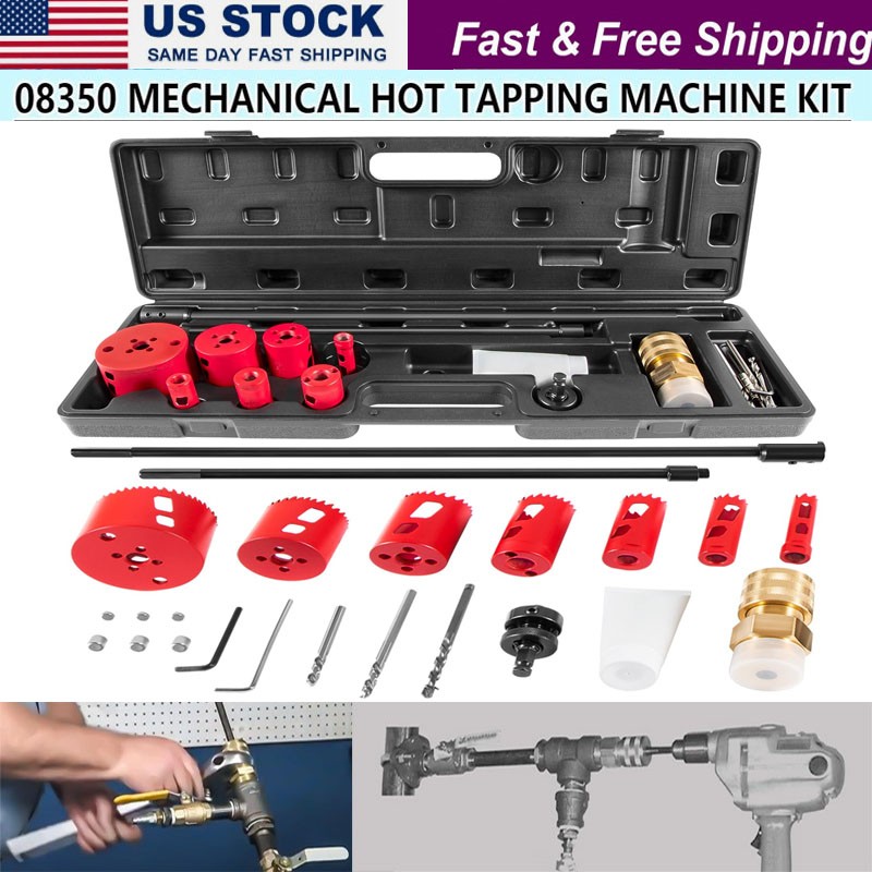 08350 DM3MECH Mechanical Hot Tapping Machine Complete Kit for NPT 300 psi