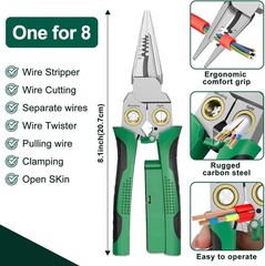 GADO Heavy Duty 8-in-1 Wire Stripper and Cutter with Dual Alarms & Voltage Teste