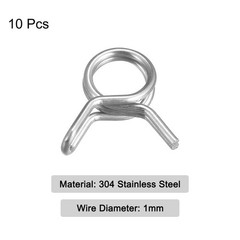 Double Wire Spring Hose Clamp, 10pcs 304 Stainless Steel 6mm Spring Clips