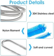 2 Pcs Flexible Drain Pipe Cleaning Brush, 36&Prime; Extra Long Double Ended Nylon Bris