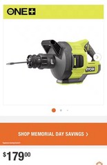 RYOBI Drain Auger 18V 35ft NEW 18V Drain Auger With 5/16&Prime; Drum (Tool Only)