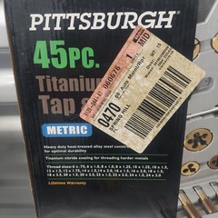 PITTSBURGH 45pc Titanium Nitride Metric Tap & Die Set &ndash; Thread Repair & Creation