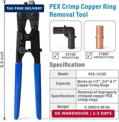 IWISS iCrimp PEX-1210C PEX Crimp Ring Removal Tool for 1/2-Inch,3/4-Inch,1-Inch