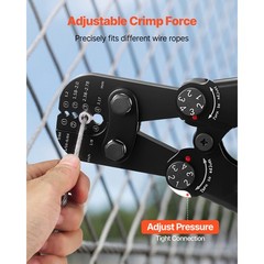 Uimoso Steel Wire Rope Crimping Tool 3/64&Prime;-1/8&Prime; with Metric & Imperial Markings
