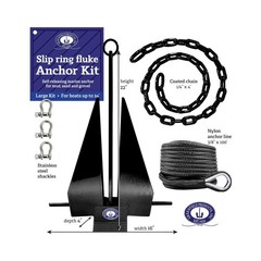 Greenfield Complete Fluke Anchor Kit &ndash; American-Made, Includes Chain, 100f
