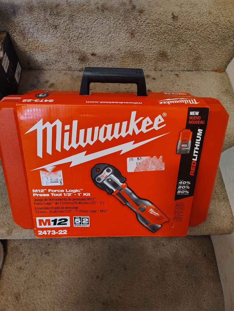 Milwaukee M12 Force Logic Press Tool Kit 1/2&Prime;-1&Prime; (13-25.4mm) 2473-22