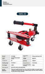 ydraulic Rebar Bender Manual Copper Tube Bending Machine Stainless Steel SWG-25
