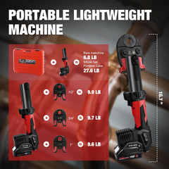 MINI Press Tool for Copper Pipe, Pro Lightweight Crimping Tool Battery Powered C