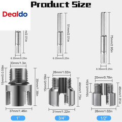 3 Pcs Pipe Thread Cutting Tool, Integrated Internal & External Pipe Threading To