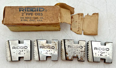 RIDGE TOOL CO RIDGID 2&Prime; PIPE THREADING DIES SET OF 4 NEW W/SURFACE RUST BOX 2