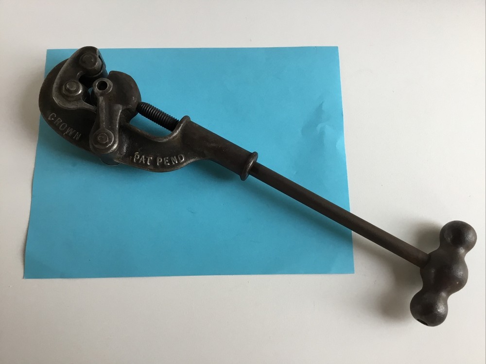 Vintage CROWN 7A Heavy Duty Plumbing Steamfitter Heating Cooling Pipe Cutter
