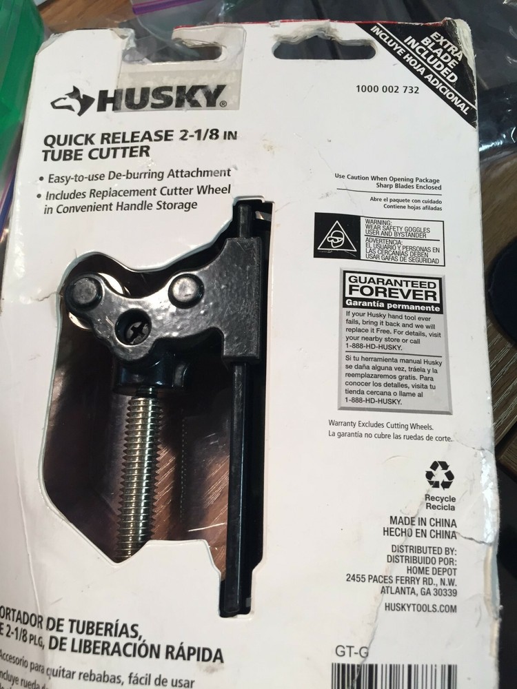 Husky Quick Release 2-1/8&Prime; Tubing Cutter #1000 002 732 Cuts 5/8 to 2-1/8&nbsp;