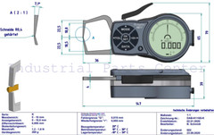 K110S 0-10MM Digital External Gauge Gauge Groove Wall Thickness