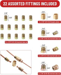 25 ft 3/16in Copper Coated Brake Line Flaring Tool Kit, Includes 3-in-1 Tube Ben