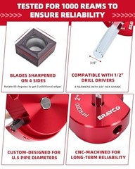 PVC Pipe Reamer Kit 4 Piece 1 1/2 2 3 4 Inch Fitting Saver for PVC CPVC ABS Pipe
