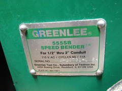 Greenlee Pipe Speed Bender 555SB 1/2&Prime; Thru 2&Prime; 1/2&Prime;-2&Prime; Conduit 115V