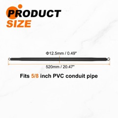 2pcs PVC Spring Tube Bender 12.5mm OD 520mm Long PVC Bender Pipe Bender Black
