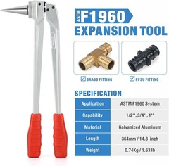 PEX Expander Tool Set Aluminum 1/2 3/4 1 Inch for Plumbing Fittings