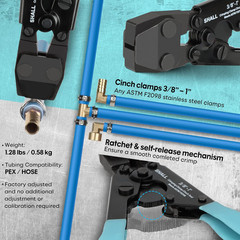 Pex Crimping Clamp Cinch Tool and Pipe Hose Cutter, Pipe Fitting Crimper Tool&hellip;