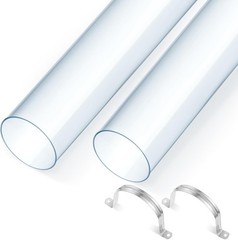 4 Sets Dust Collection Clear PVC Pipe 4 x 36 Inches Long Rigid Clear Tube