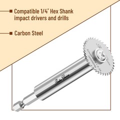 Bates- PVC Pipe Inside Cutter with 4 Saw Blades, 1/4&Prime; Hex Shank, 1-1/4&Prime; &&hellip;