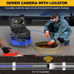 165FT Sewer Camera with Locator, 9&Prime; 1080P Screen & 32GB DVR for Inspections