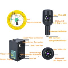 7&Prime; DVR Sewer Pipeline Industrial Endoscope Pipe Inspection Video Dual Camera 30M