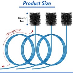 3 Pcs Flexible Drain Brush Set, 48&Prime; AC & HVAC Condensate Trap Cleaning Tool