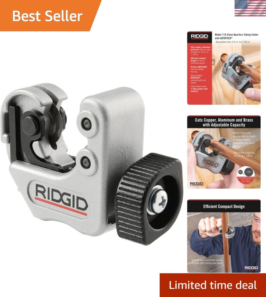 Precision Tubing Cutter for Tight Spaces: Autofeed 1/4&Prime; to 1-1/8&Prime; Capacity