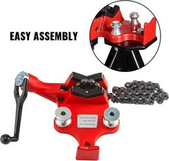 Mophorn Chain Pipe Vise, 1/8‑5 Capacity, Heavy‑Duty Cast Iron, Crank Handle