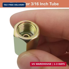 4 Sets of 3/16&Prime; Brake Line Tubing Unions (Connectors) with 8 Nuts (3/8 &ndash; 24 Thre