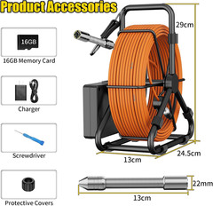 Sewer Camera 100FT/30M Borescopes Plumbing Snake Pipe Inspection Camera 22Mm wit