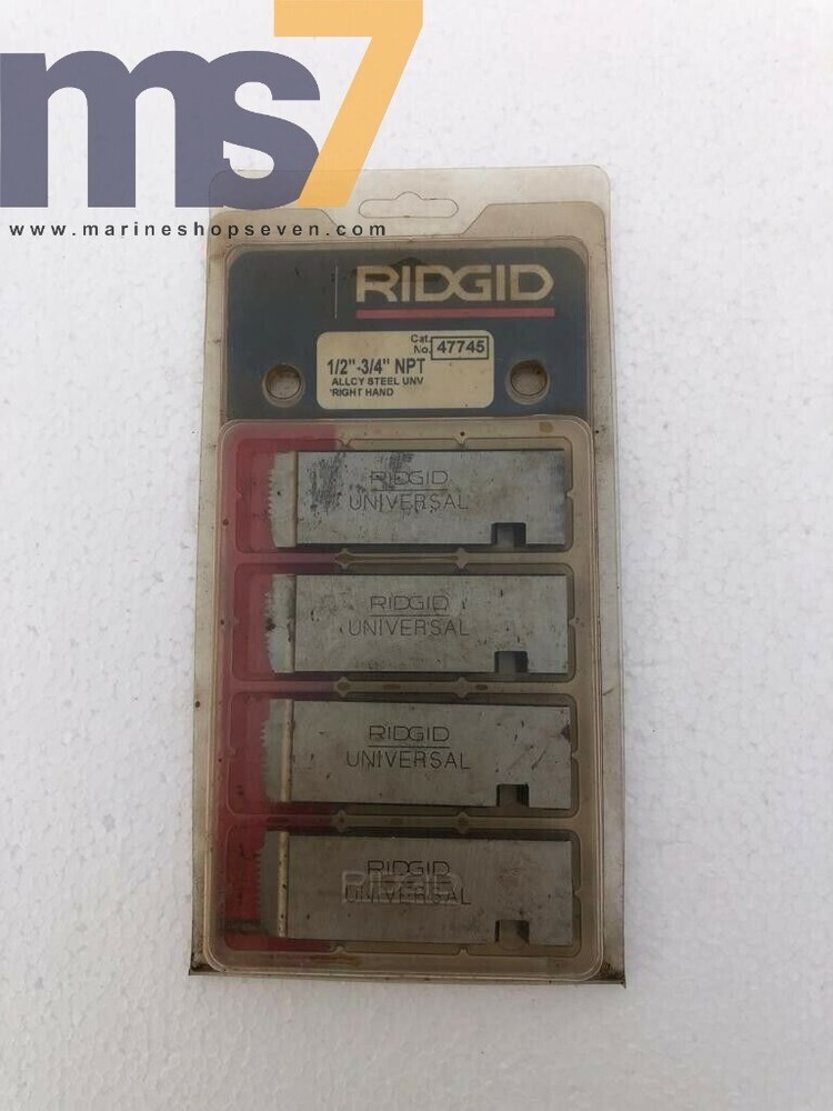 RIDGID 47745 HIGH ALLOY STEEL UNV RIGHT HAND CHASER/ DIE SET 1/2&Prime;-3/4&Prime; NPT #4