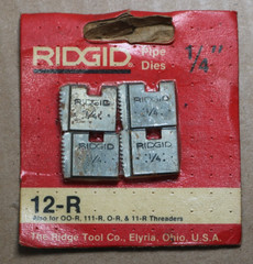 Ridgid 1/4&Prime; Pipe Threader Die Set for 12-R 11-R 00-R 0R 111-R 30A Threader Heads