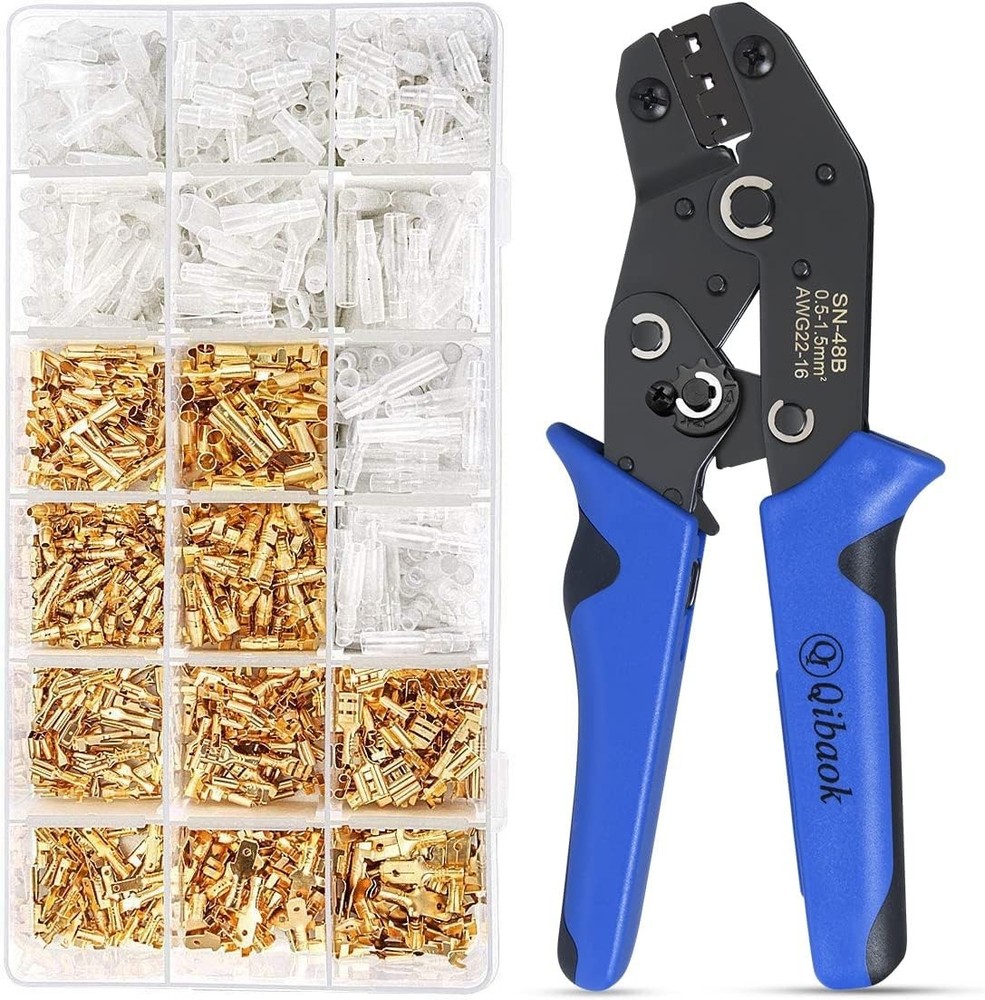 Wire Terminal Crimping Tool Kit, Ratcheting Wire Crimper AWG 22-16(0.5-1.5mm&sup2;)