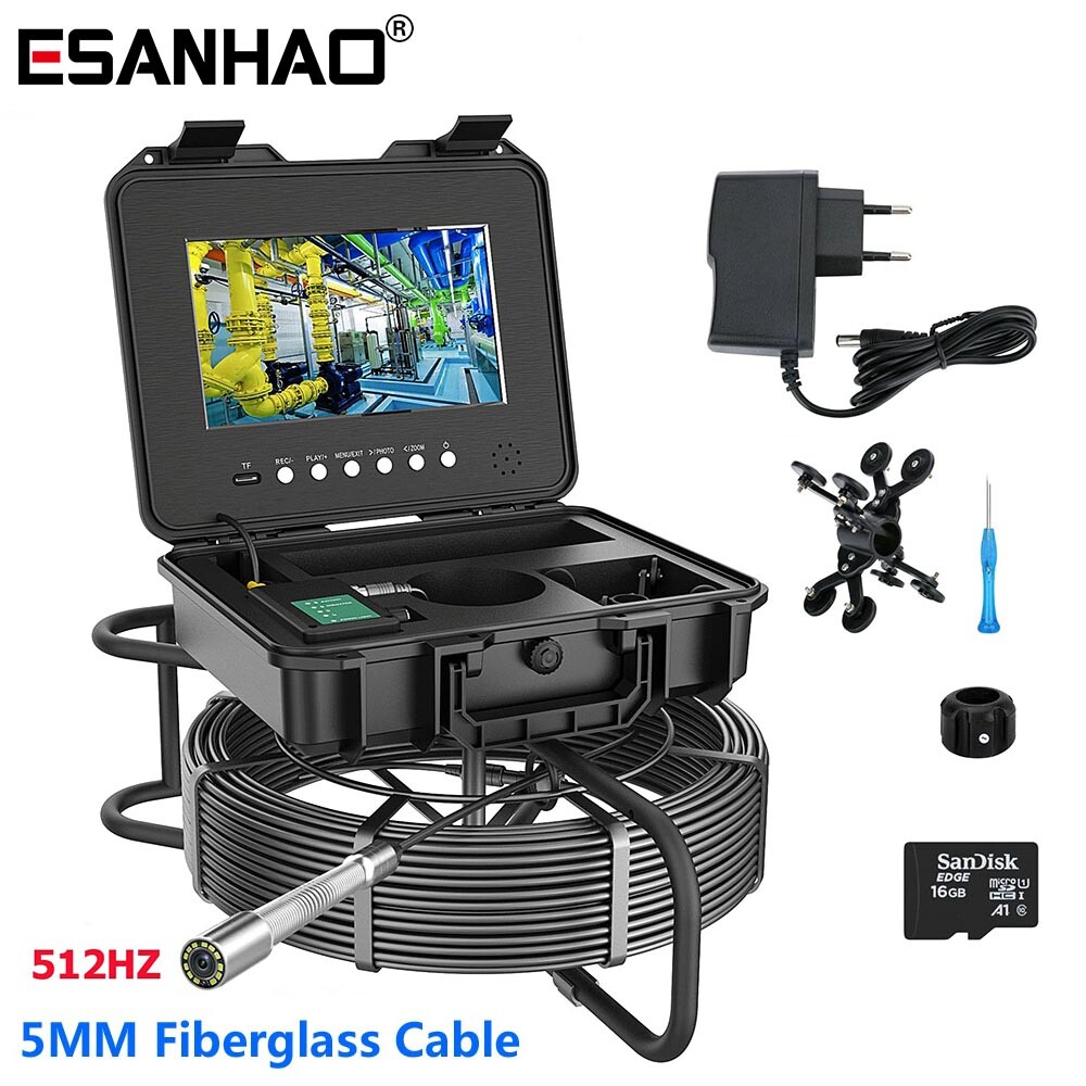 100M 10.1&Prime; Monitor Sewer Camera Pipe Inspection Camera with 512hz Locator DVR
